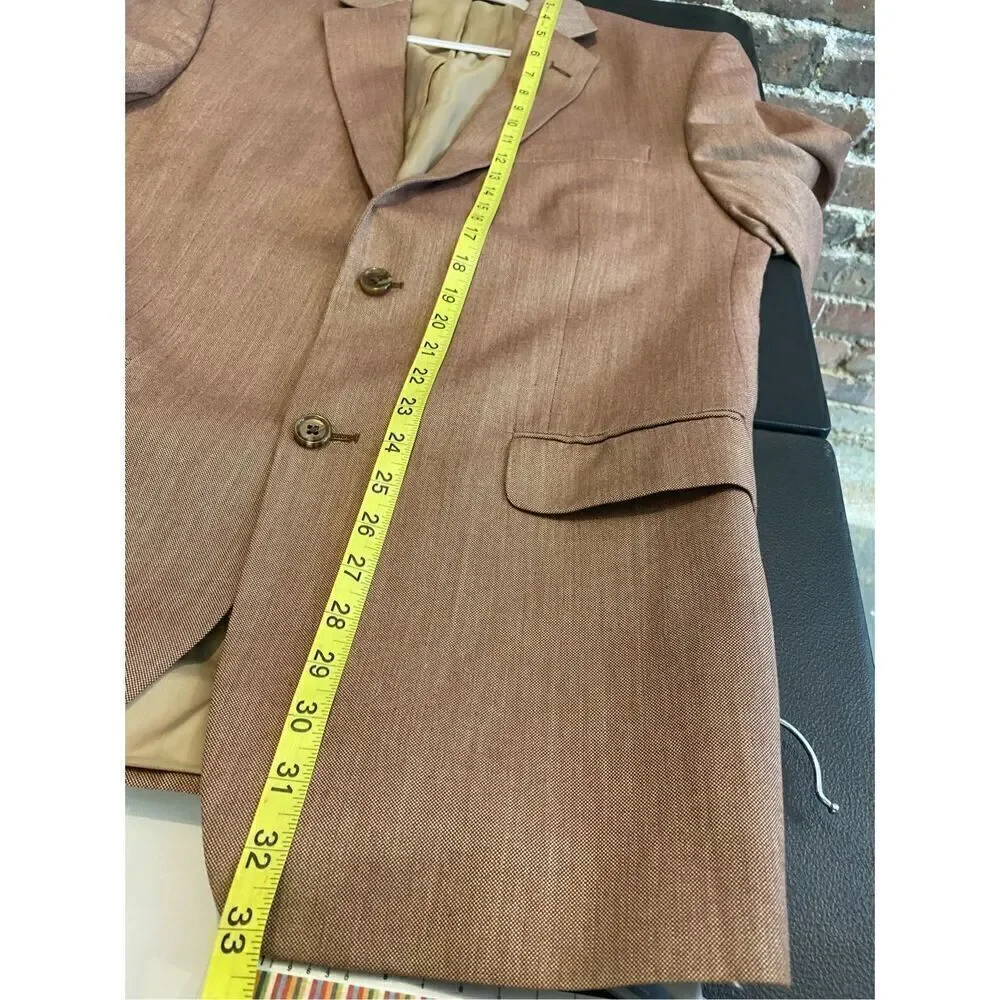 BILL BLASS Essentials Poly/Rayon Sports Coat Suit Jacket Blazer Metallic Brown/B